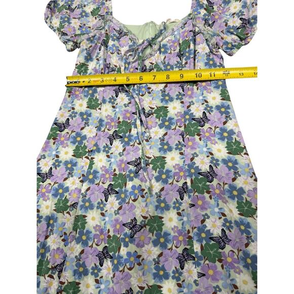 L.A. Hearts XS Floral Butterfly Puff Sleeve Dress - Picture 4 of 6